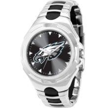 Game Time Watch, Mens Philadelphia Eagles Black Rubber and Stainless S
