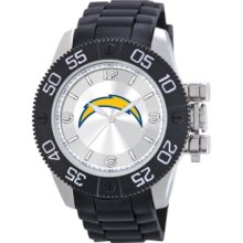 Game Time Watch, Mens San Diego Chargers Black Polyurethane Strap 47mm