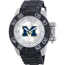 Game Time Watch, Mens University of Michigan Black Polyurethane Strap