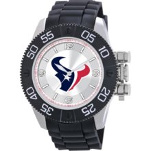 Game Time Watch, Mens Houston Texans Black Polyurethane Strap 47mm Nfl