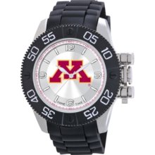 Game Time Watch, Mens University of Minnesota Black Polyurethane Strap