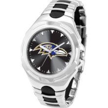 Game Time Watch, Mens Baltimore Ravens Black Rubber and Stainless Stee