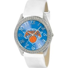 Game Time Watch, Womens New York Knicks White Leather Strap 40mm Nba-g