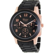 Geneva Platinum Women's 9245.RoseGold.Black Black Stainless-Steel Quartz Watch with Black Dial