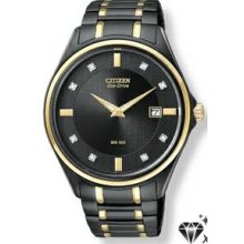 Gent`s Citizen Eco Drive Watch W/ Black & Gold Case