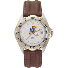 Gents University Of Kansas All Star Watch With Leather Strap