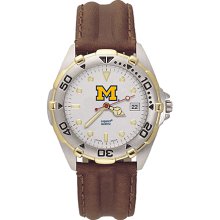 Gents University Of Michigan All Star Watch With Leather Strap