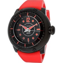 Glam Rock Watches Men's Miami Beach Black Dial Red Silicone Red Silic