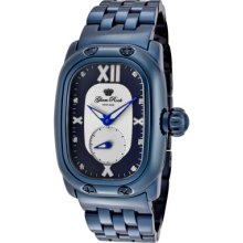 Glam Rock Watches Women's Monogram White & Blue Dial Blue Ion Plated S