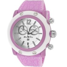 Glam Rock Women's Miami Beach Chronograph Round Watch Dial/Strap: White/Lilac, Case: Lilac/White