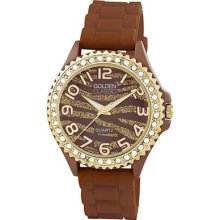 Golden Classic Women's Savvy jelly Watch in Zebra Gold Brown