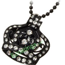 Good Jewelry Pure Rhinestone Crown Pendant Sweater Chain Necklace Women's Watch