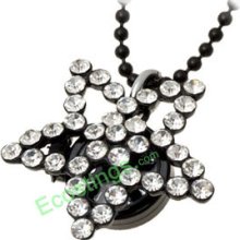 Good Jewelry Rhinestone Star Pendant Sweater Necklace Lady's Watch