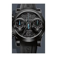 Graham Swordfish Booster PVD Blue 48 mm Watch - Black Dial, Black Rubber Strap 2SWBB.U36L Sale Authentic