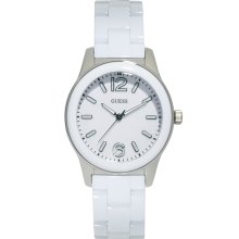 Guess Bubbles Ladies Watch with Round Face White