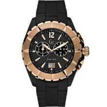 Guess Collection Gc Gold Class Xxl Chrono Mens Watch Rubber Strap I45005g1