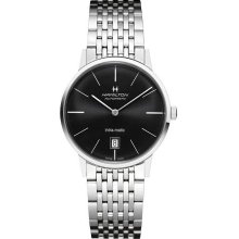 Hamilton H38455131 Watch Intra Matic Mens - Black Dial Stainless Steel Case Automatic Movement