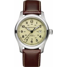 Hamilton H70555523 Watch Khaki Field Mens - Beige Dial Polished Steel Case Automatic Movement