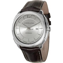 Hamilton Men's 'Jazzmaster' Silver Dial Swiss Automatic Watch (Brown)