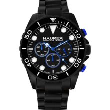 Haurex Italy 0k374unb Ink Black Dial Black Aluminum Chronograph Watch