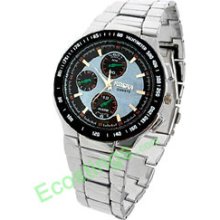 Heavy Duty Silvery Stainless Steel Good Quartz Wrist Watch