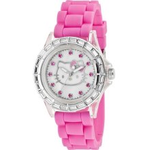 Hello Kitty Pink Rubber with Crystal Bezel Watch