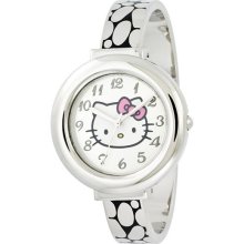 Hello Kitty Silver-Tone Hinged Bangle Watch