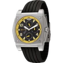 I by Invicta Men's Black Dial with Yellow Numerals Black Rubber