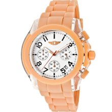 I by Invicta Watches Men's Chronograph White Dial Salmon Polyurethane