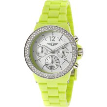 I by Invicta Watches Women's Chronograph Silver Dial Neon Light Green