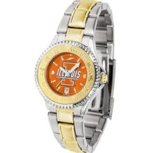 Illinois Fighting illini Ladies Stainless Steel and Gold Tone Watch