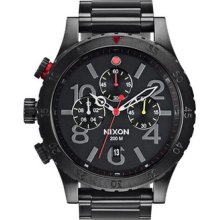 In Box Unisex Nixon 48-20 Chrono Watch All Black / Multi Retails $500