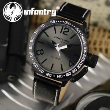 Infantry Police Mens Quartz Army Numeric Analogue Wrist Watch Leather Strap