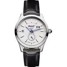 Ingersoll Men's Automatic Watch, White Dial, Black Leather Strap In8703wh