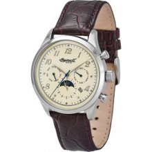 Ingersoll 'Union' Gents Cream Dial Brown Leather Strap Watch