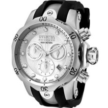 Invicta 0953 Women's Reserve Mop Dial Chronograph Black Rubber Strap Watch