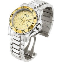Invicta 10895 Excursion Gold Dial Quartz 3h Gold Bezel Stainless Steel