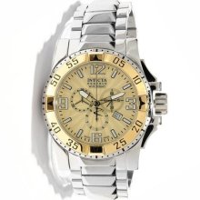 Invicta 10895 Mens Reserve Excursion Elegant Quartz Ss Bezel Gold Dial Watch