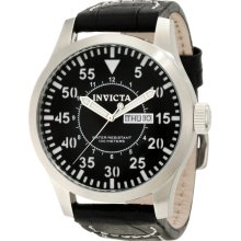 Invicta 11184 Specialty Black Dial Black Leather Men's Watch