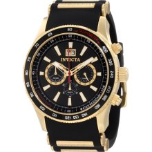 Invicta 1236 Aviator Chronograph Black Polyurethane Men's Watch