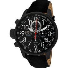 Invicta 1517 Black Lefty Force Chronograph Canvas And Leather