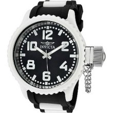 Invicta 1935 Russian Diver Swiss Quartz Black Dial Black Polyurethane Mens Watch