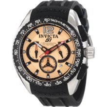 Invicta Men's 1849 S1 Chronograph Rose Gold Dial Black Polyurethane Sp