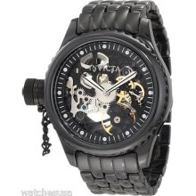 Invicta Men's 1927 Russian Diver Mechanical Black Skeleton Dial Ceramic Watch