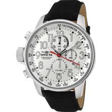 Invicta Men's 'Force' Black Leather Watch