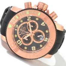 Invicta Men's Pro Diver Sea Hunter Swiss Quartz Chronograph Big Date Polyurethane Strap Watch ROSETONE