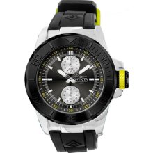 Invicta Men's Pro Diver Chronograph Stainless Steel Case Rubber Bracelet Black Dial Black Tone Bezel 13995