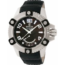 Invicta Men's Reserve Arsenal Stainless Steel Case Black Mother of Pearl Dial Leather Bracelet 1725