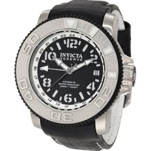 Invicta Men's Reserve Automatic Black Dial Black Leather Watch 1129
