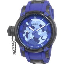 Invicta Men's Russian DIver Special Ops Lefty Swiss Quartz Rubber Strap Blue 1196